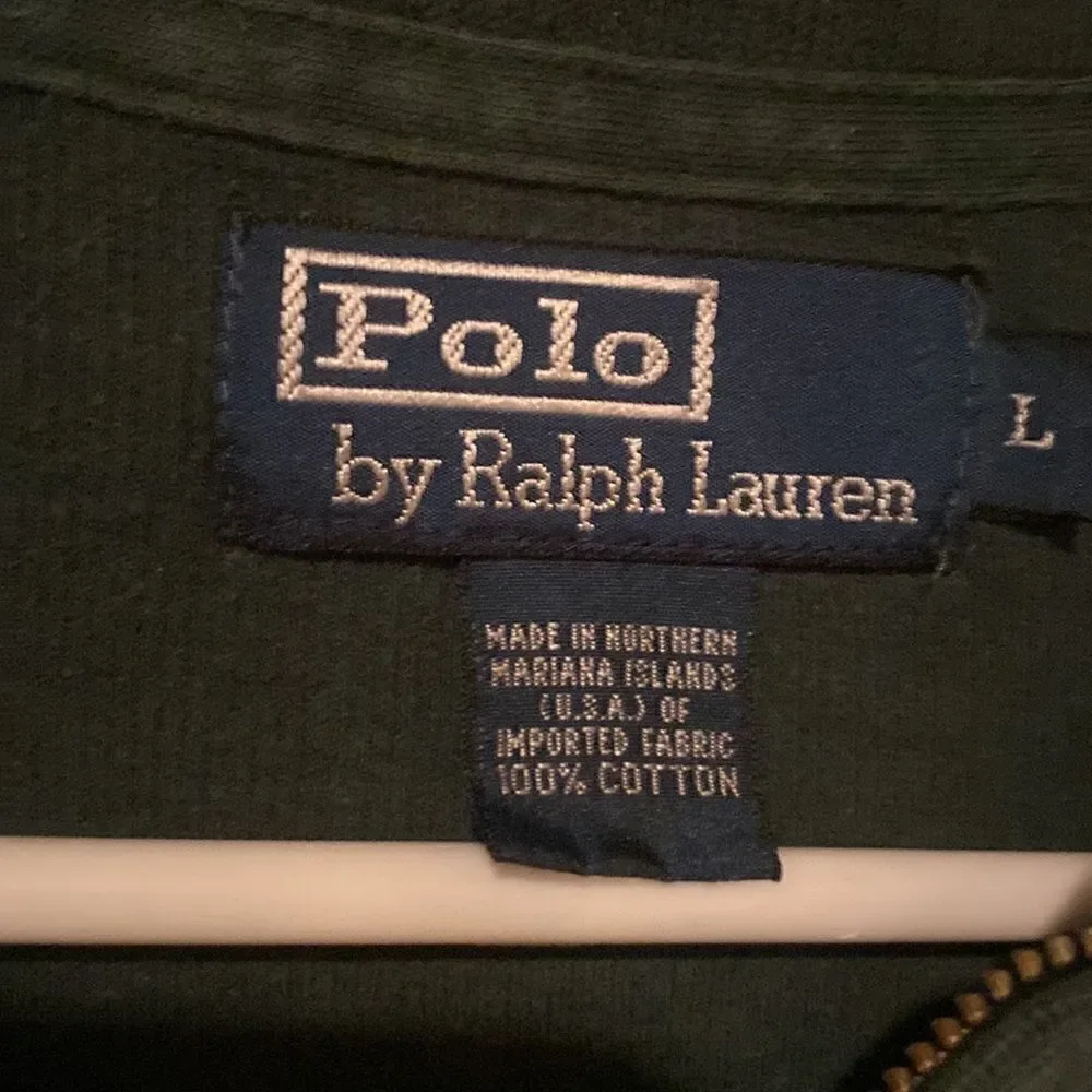 Polo Ralph Lauren Half Zip Green Pullover French Rib Polo Pony Sweatshirt